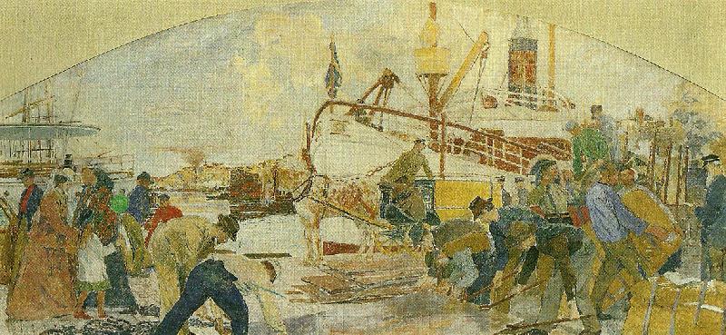 Carl Wilhelmson pa skeppsbron Spain oil painting art